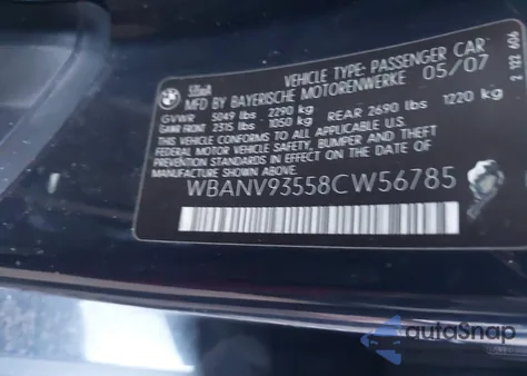 2008 BMW 535Xi from USA, damaged, VIN WBANV93558CW56785